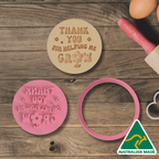 Australian Cookie Cutters Cookie Cutters Thank You For Helping Me Grow 1 Cookie Cutter and Embosser Stamp