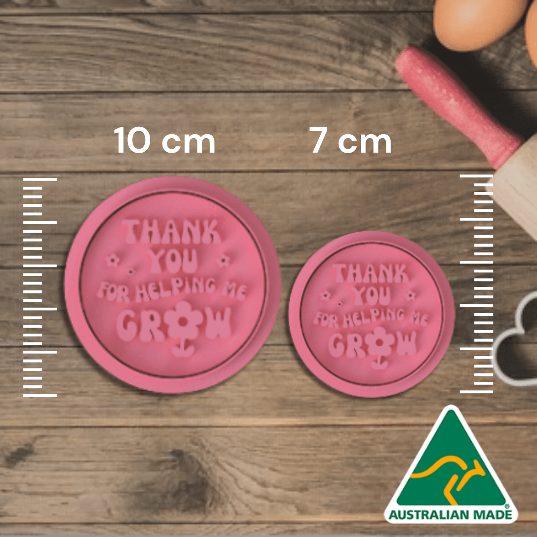 Australian Cookie Cutters Cookie Cutters Thank You For Helping Me Grow 1 Cookie Cutter and Embosser Stamp
