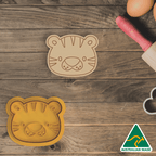 Tiger Face Cookie Cutter and Embosser Stamp