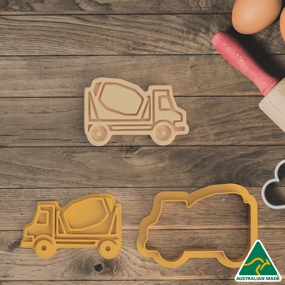Transport Concrete Truck Cookie Cutter and Embosser Stamp