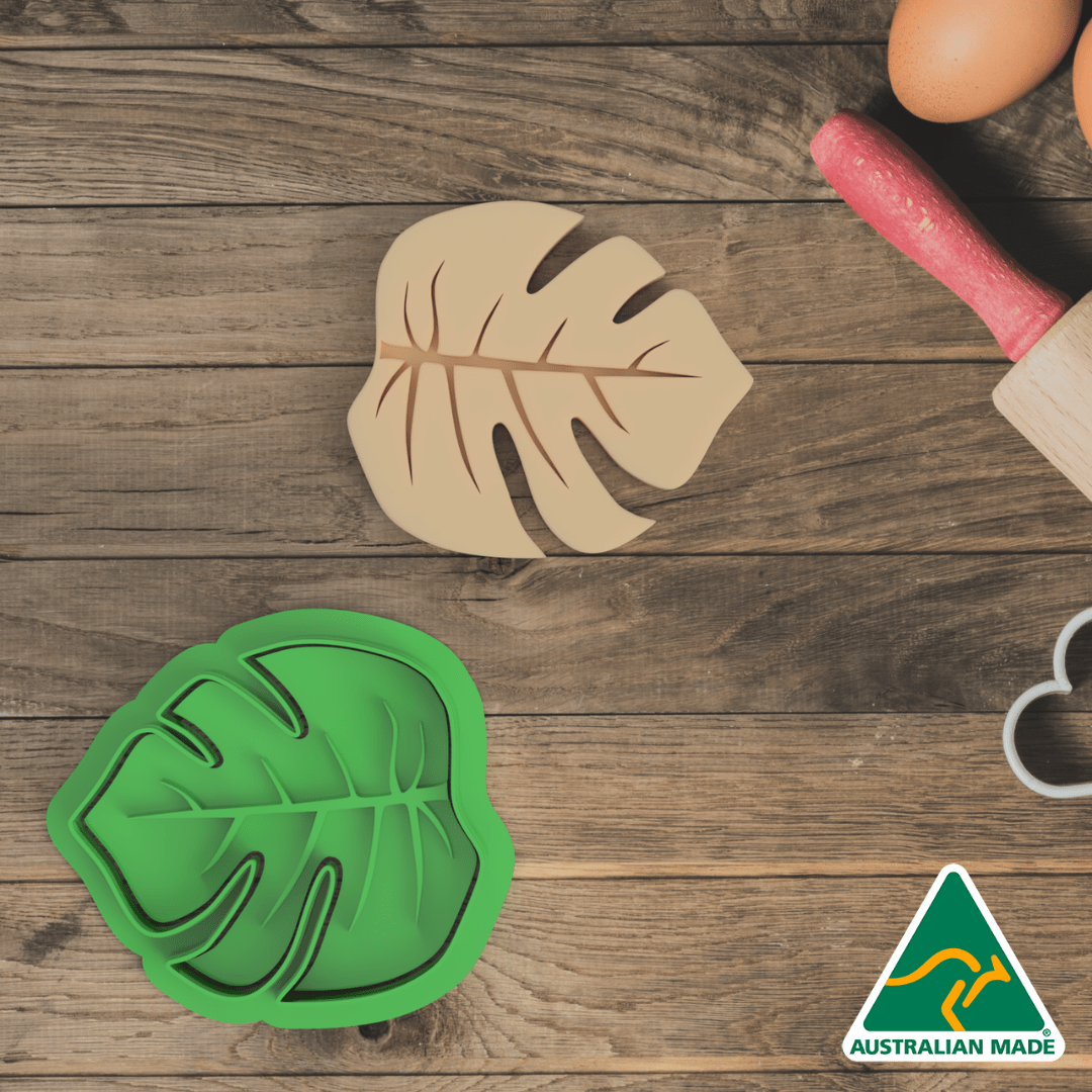 Tropical Leaf Cookie Cutter and Embosser Stamp