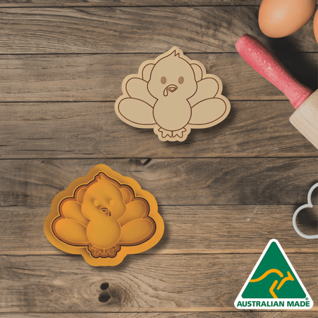 Australian Cookie Cutters Cookie Cutters Turkey V1 Cookie Cutter and Embosser Stamp