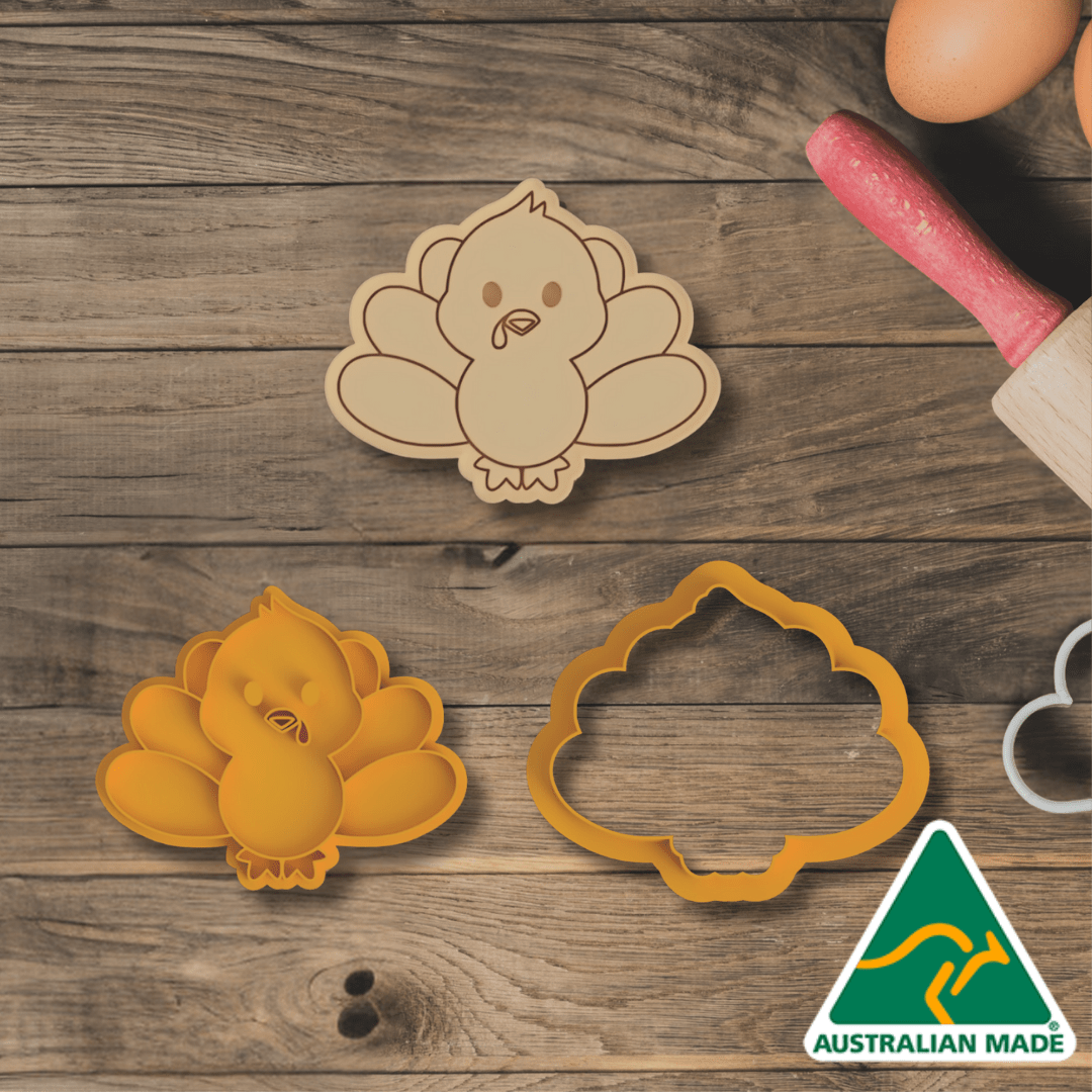 Australian Cookie Cutters Cookie Cutters Turkey V1 Cookie Cutter and Embosser Stamp