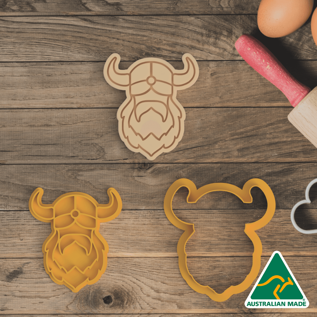 Viking Set of 4 Cookie Cutter and Embosser Stamp