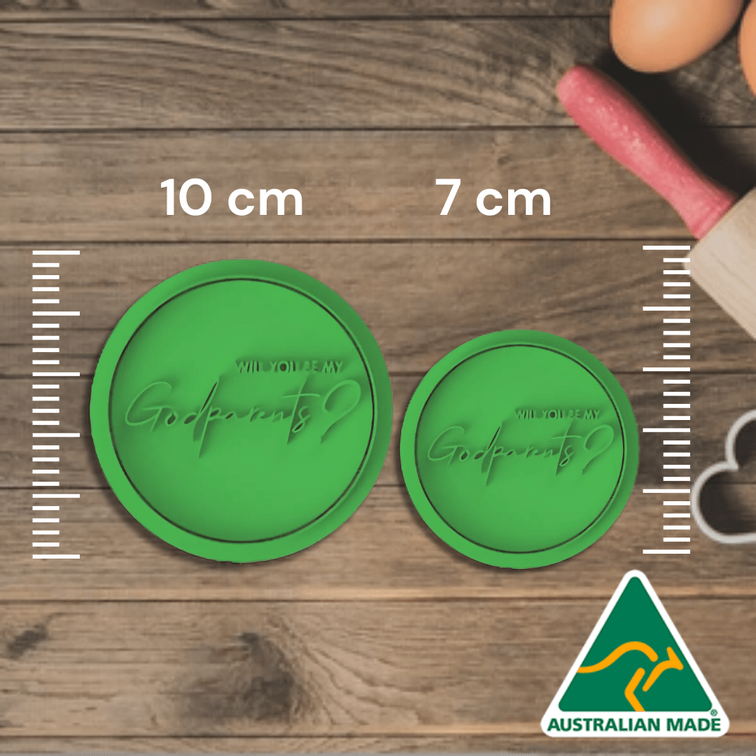 Australian Cookie Cutters Cookie Cutters Will You Be My Godparents 1 Cookie Cutter and Embosser Stamp