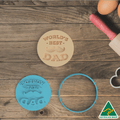 Worlds Best Dad Cookie Cutter and Embosser Stamp