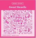Sweet Sticks Cookie Stencil Sweet Sticks Birthday Floral Stencil